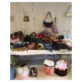 Handbags, scarves, hats