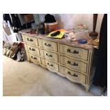 J. Widdicomb dresser w/pink marble top 21”x66”x32” H