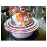 Vintage Red & White Porcelain Enamelware