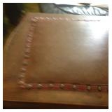 Small leather top side table