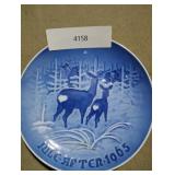 Juleaften 1965 Blue Deer in the Snow Vintage Plate