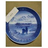 1968 Blue Kai Lange The Last Umiak Vintage Plate