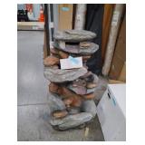 Alpine Corporation WIN316 4-Tiered Outdoor Floor Rock Water Fountain