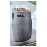 Threshold 25" Round Hammered Outdoor LP Fire Column