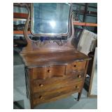 Antique dresser / hutch with attached mirror