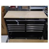 Husky 9-Drawer Tool Bench on Wheels with Power Strip