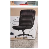 Serta Home Black Faux Leather Armless Task Chair