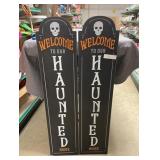 Halloween porch sitter decor signs