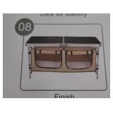 Folding table with canvas storage