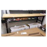 Husky 96 in. W x 24 in. D Adjustable Height Black Workbench