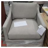 Vivian Park Upholstered Swivel Chair Mushroom Linen