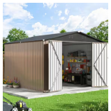 VIWAT10 ft. W x 10 ft. D 100sf Metal Outdoor Storage Shed 
