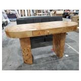 Jesse 55.5" Burl Wood Single Drawer Oval Computer Desk