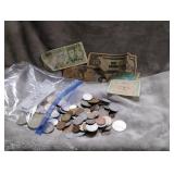 Foreign Money - paper and coins from several countries