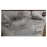 Home Decorators Collection 37 in. W x 22 in. D Ceramic White Rectangular Single Sink Vanity Top