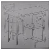 Bar table + 2 chairs set- gray 