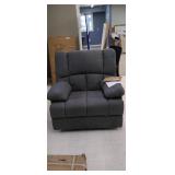 Recliner- super wide and gray in color  
