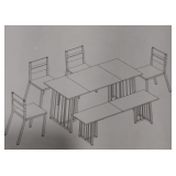 5 chair and 1 bench, dining set w/ table
