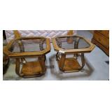 Glass Top End Tables (2)