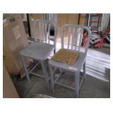 metal counter-height dining chairs silver