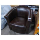 swivel faux leather accent chair