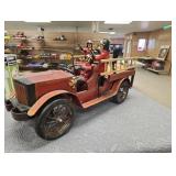  Leonardo Luna Handmade Wooden Metal Toy Fire Truck with Fire Fighters