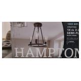 Hampton Bay 14" 3 light semi flush mount