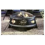 Hampton Bay Montrose Diameter 29.5 in. W Antique Silver Steel Wood Outdoor Fire Pit with Cover and P