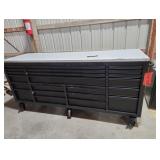 Husky 19 drawer rolling tool chest 6 wheel, heavy duty construction with built in outlet and USB plu