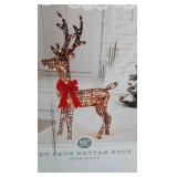 Wondershop 45in Prelit Faux Rattan Buck