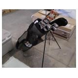 golf bag and numerous misc. golf clubs
