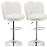 VECELO White Pleather Barstool Set