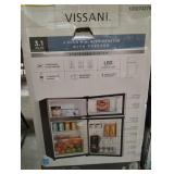 Vissani 3.1 cu ft 2 Door Mini Refrigerator with Freezer 