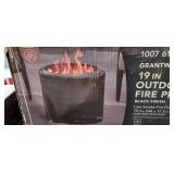 Hampton Bay 19 in. Outdoor Stainless Steel Wood Burning Black Matte Low Smoke Fire Pit