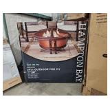 Hampton Bay Whitlock 34 in. W Antique Bronze Cast Iron Wood Outdoor Fire Pit