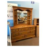 Solid Oak Dresser with Mirror