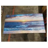 39.5" x 19.5" Canvas Wall Art Ocean & Sun