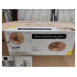 20" Boho Ceiling Fan with Light