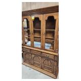 Hard wood China Hutch Some glass shelves / panels 