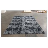 8x10ft Gray+Black Rug