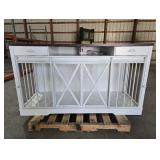 Yitahome 63in Double Dog Crate TV Stand with Charging Station