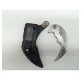 Gil Hibben Silver Karambit Dagger Claw Knife with Sheath