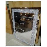 Crystal Crush Diamond Rectangle Silver Mirror