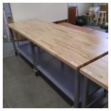 Mobile wood-top work bench