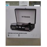 Vinyl Record Player 3-Speed Bluetooth Portable Suitcase Belt-Driven Record Player