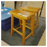(2) wooden stools