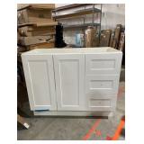 Bannister 42.50 in. W x 18.75 in. D x 35.14 in. H Bath Vanity in White with White Top