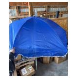 Blue beach umbrella