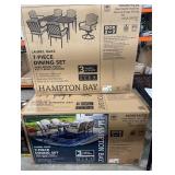 Hampton Bay Laurel Oaks 7-Piece Dark Brown Steel Outdoor Patio Set