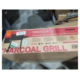 Charcoal Grill in Black with Offset Smoker 